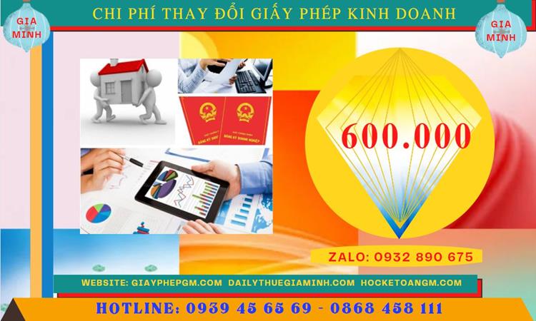 Chi phí thay đổi giấy phép đăng ký kinh doanh tại Huyện Thới Lai