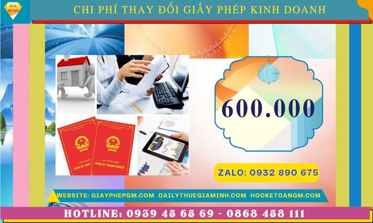 DỊCH VỤ THAY ĐỔI GIẤY PHÉP ĐĂNG KÝ KINH DOANH QUẬN 9 5 Chi phí thay đổi giấy phép đăng ký kinh doanh tại Quận 9