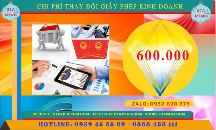 DỊCH VỤ THAY ĐỔI GIẤY PHÉP ĐĂNG KÝ KINH DOANH QUẬN HAI BÀ TRƯNG 5 Chi phí thay đổi giấy phép đăng ký kinh doanh tại Quận Hai Bà Trưng