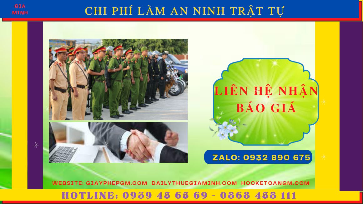 XIN GIẤY CHỨNG NHẬN AN NINH TRẬT TỰ KHÁCH SẠN BÌNH ĐỊNH 13 Chi phí xin giấy chứng nhận an ninh trật tự cho khách sạn tại Bình Định