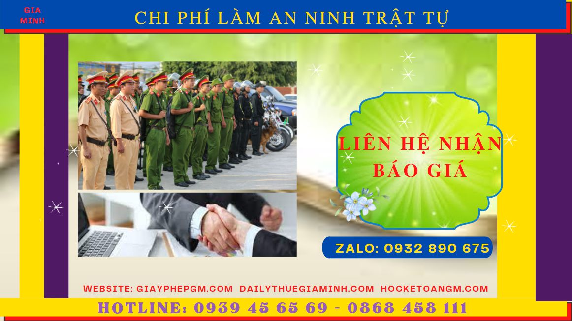 XIN GIẤY CHỨNG NHẬN AN NINH TRẬT TỰ KHÁCH SẠN HÀ NAM 6 Chi phí xin giấy chứng nhận an ninh trật tự cho khách sạn tại Hà Nam