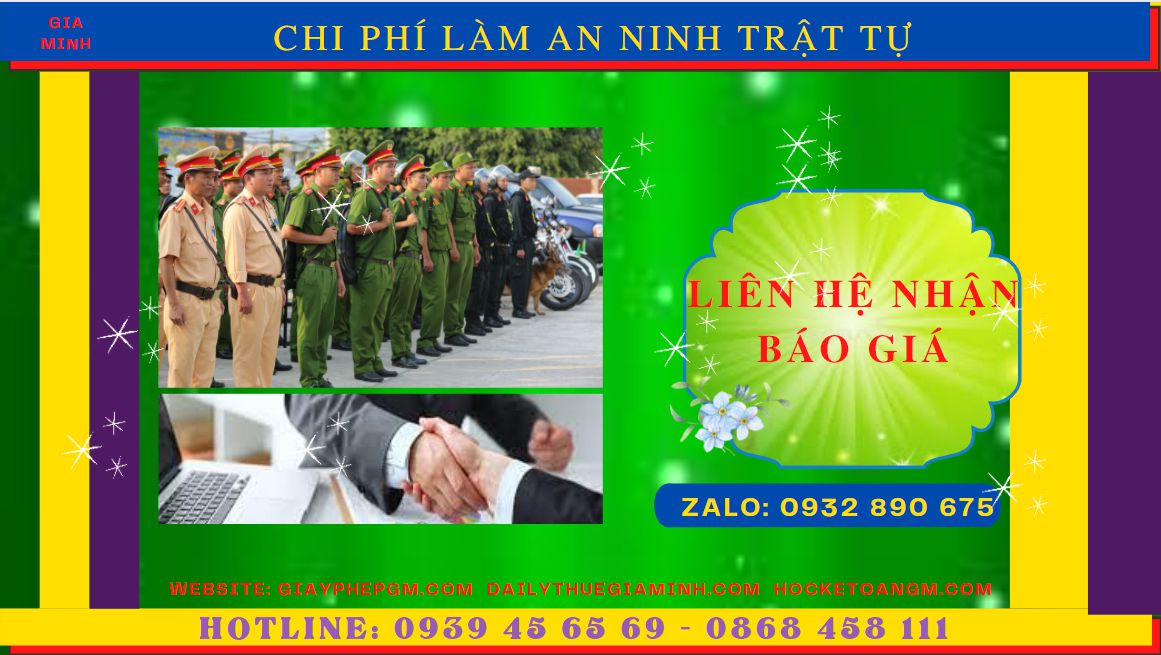 XIN GIẤY CHỨNG NHẬN AN NINH TRẬT TỰ KHÁCH SẠN HẬU GIANG 6 Chi phí xin giấy chứng nhận an ninh trật tự cho khách sạn tại Hậu Giang