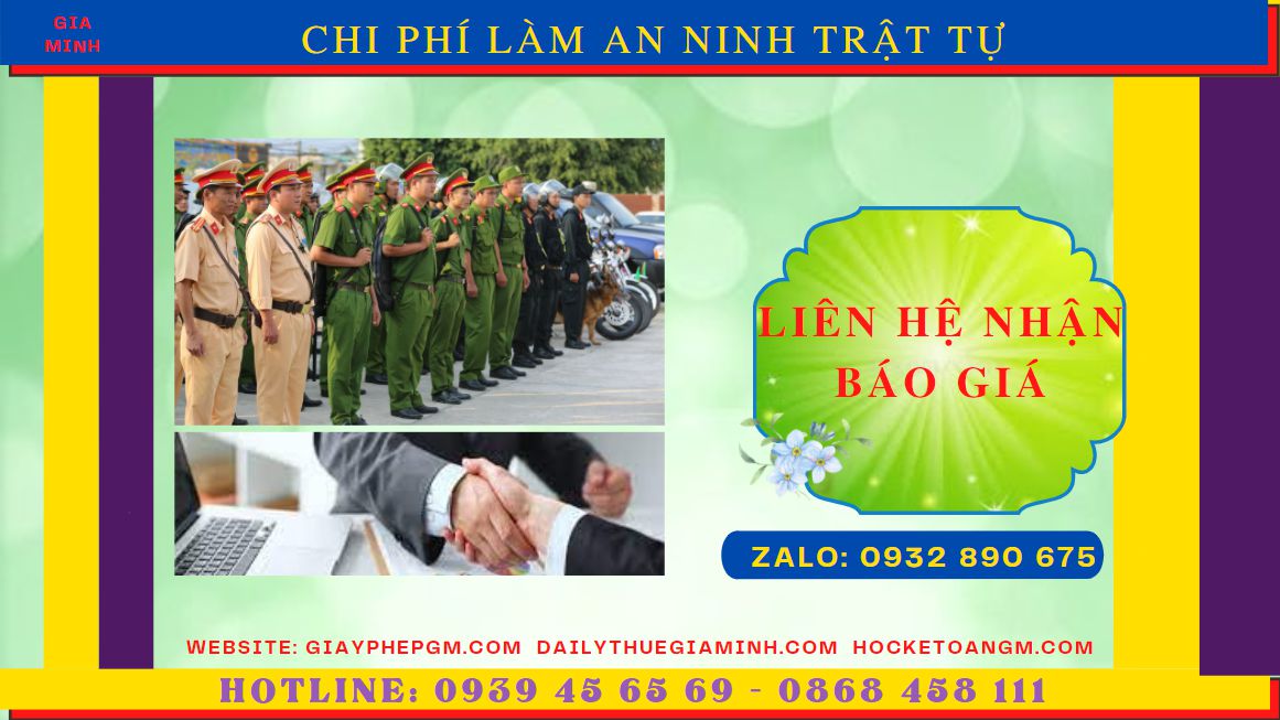 XIN GIẤY CHỨNG NHẬN AN NINH TRẬT TỰ KHÁCH SẠN LAI CHÂU 6 Chi phí xin giấy chứng nhận an ninh trật tự cho khách sạn tại Lai Châu
