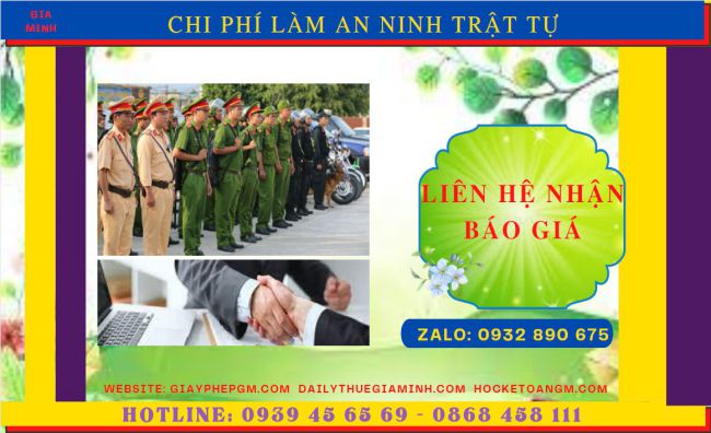 XIN GIẤY CHỨNG NHẬN AN NINH TRẬT TỰ KHÁCH SẠN TT HUẾ 6 Chi phí xin giấy chứng nhận an ninh trật tự cho khách sạn tại TT Huế