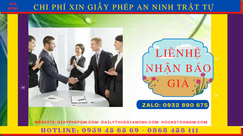 Thủ tục xin cấp giấy phép an ninh trật tự 5 Chi phí xin giấy phép an ninh trật tự