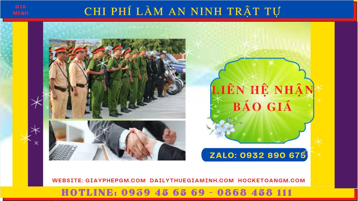 THỦ TỤC XIN CẤP GIẤY PHÉP AN NINH TRẬT TỰ TẠI SƠN LA 5 Chi phí xin giấy phép an ninh trật tự của Sơn La