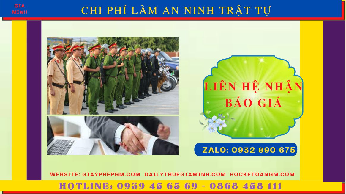 Chi phí xin giấy phép an ninh trật tự của Thành phố Bắc Giang