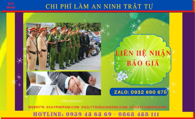 THỦ TỤC XIN CẤP GIẤY PHÉP AN NINH TRẬT TỰ TẠI TT HUẾ 5 Chi phí xin giấy phép an ninh trật tự của TT Huế