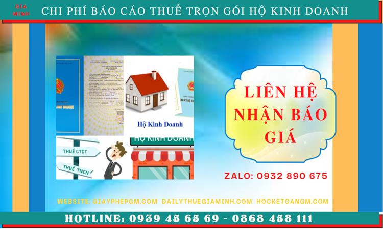 Chi phí báo cáo thuế hộ kinh doanh tại Huyện Khoái Châu