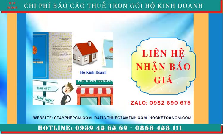 BÁO CÁO THUẾ HỘ KINH DOANH TẠI HƯNG YÊN 5 Chi phí báo cáo thuế hộ kinh doanh tại Hưng Yên