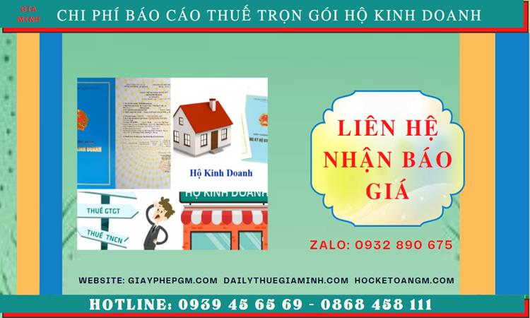 BÁO CÁO THUẾ HỘ KINH DOANH TẠI HUYỆN THỦY NGUYÊN 5 Chi phí báo cáo thuế hộ kinh doanh tại Huyện Thủy Nguyên