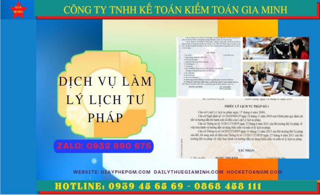 Dịch vụ làm lý lịch tư pháp số 2 tại Huyện Cần Giờ nhanh rẻ nhất