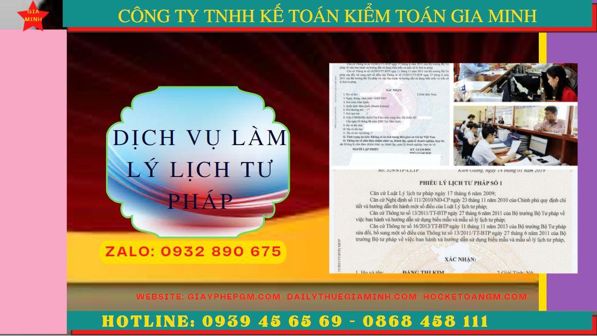 Dịch vụ làm lý lịch tư pháp số 2 tại Huyện Từ Liêm - Hà Nội nhanh rẻ nhất