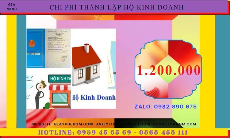 THỦ TỤC THÀNH LẬP HỘ KINH DOANH CÁ THỂ TẠI TPHCM 5 Thành lập hộ kinh doanh tốn bao nhiêu tiền tại TPHCM
