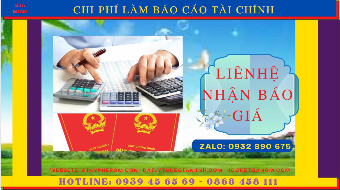 BÁO CÁO TÀI CHÍNH CUỐI NĂM TẠI ĐIỆN BIÊN 5 Nhận làm báo cáo thuế tại Điện Biên giá ưu đãi