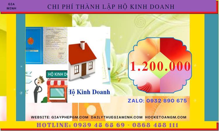 THỦ TỤC THÀNH LẬP HỘ KINH DOANH CÁ THỂ TẠI QUẬN 12 - TPHCM 5 Thành lập hộ kinh doanh tốn bao nhiêu tiền tại Quận 12 - TPHCM