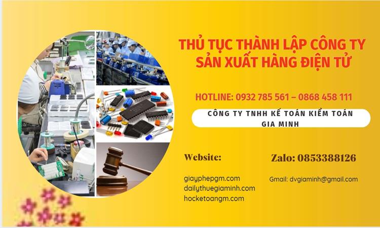 Thủ tục thành lập công ty sản xuất hàng điện tử tại TP Hưng Yên