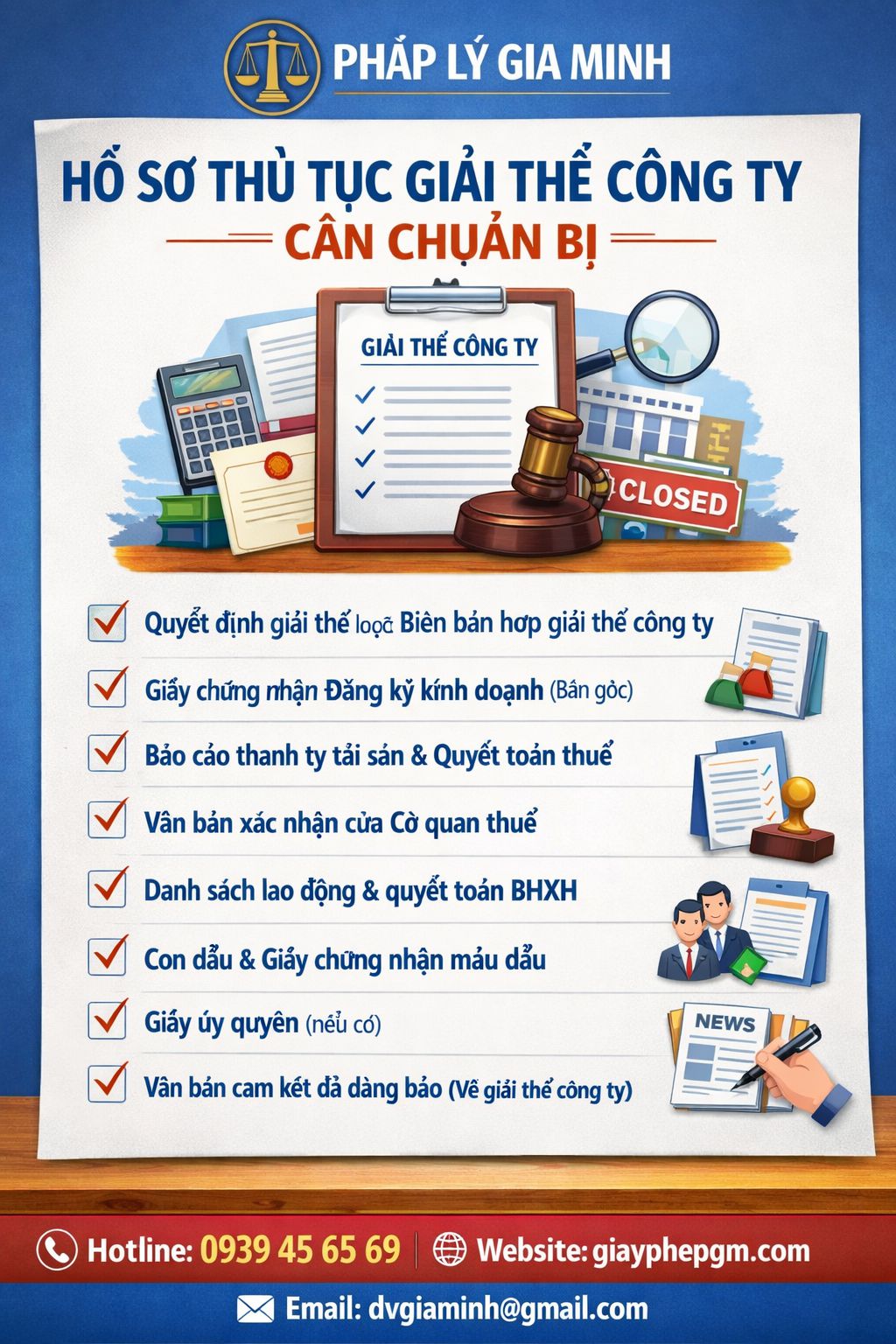 Dịch Vụ Giải Thể Công Ty Trọn Gói Bạc Liêu | Uy Tín & Nhanh Chóng 9 Hồ sơ cần chuẩn bị khi thực hiện giải thể công ty tại Bạc Liêu