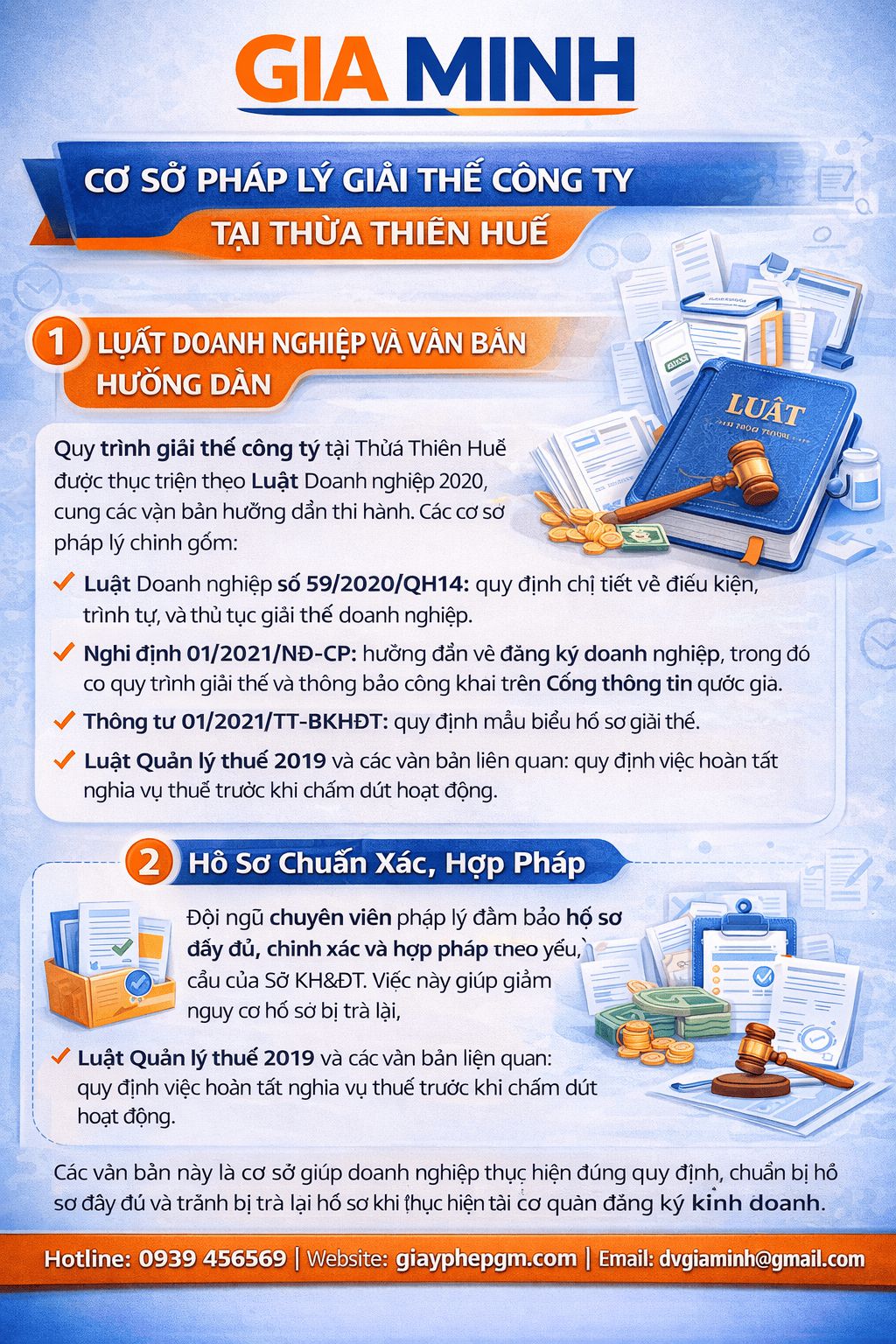 Hồ sơ giải thể công ty tại Bến Tre gồm quyết định giải thể và thông báo giải thể doanh nghiệp