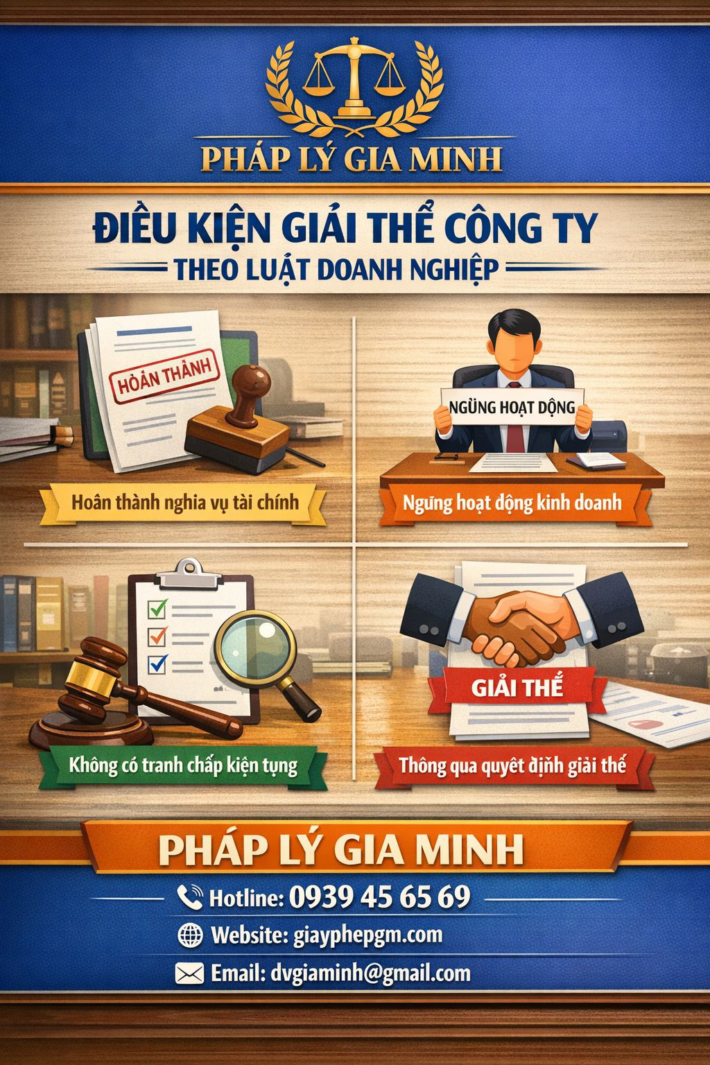  Hồ sơ giải thể công ty tại Phú Yên gồm quyết định giải thể, biên bản họp và thông báo giải thể
