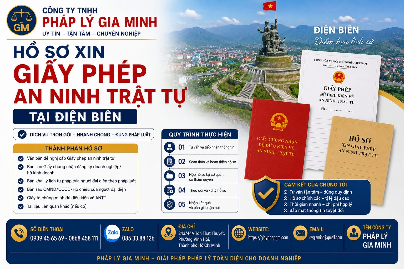 THỦ TỤC XIN CẤP GIẤY PHÉP AN NINH TRẬT TỰ TẠI ĐIỆN BIÊN 5 Hồ sơ xin giấy phép an ninh trật tự tại Điện Biên