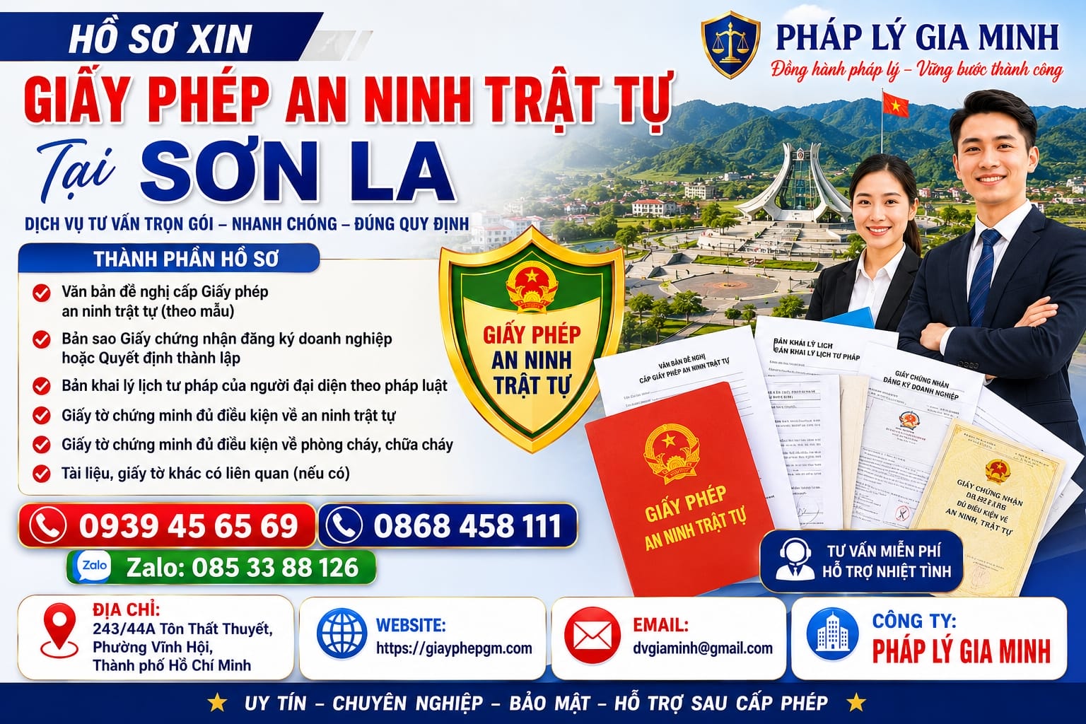 Hồ sơ xin giấy phép an ninh trật tự tại Sơn La