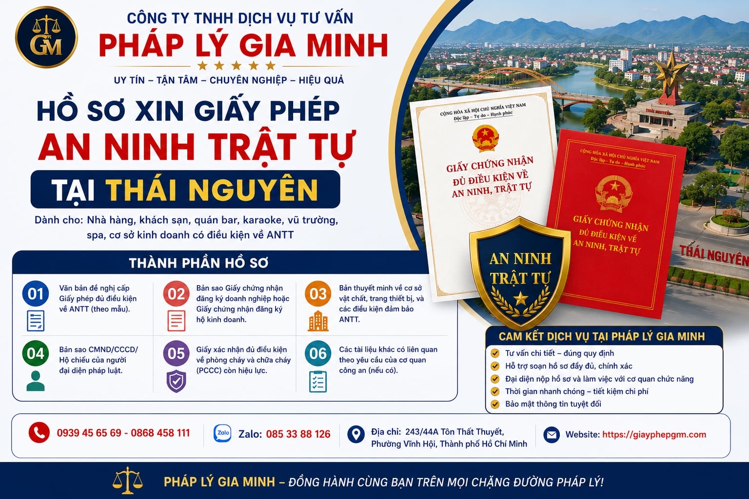 Thủ tục xin cấp giấy phép an ninh trật tự tại Thái Nguyên nhanh chóng và đúng quy định 2026 6 Hồ sơ xin giấy phép an ninh trật tự tại Thái Nguyên