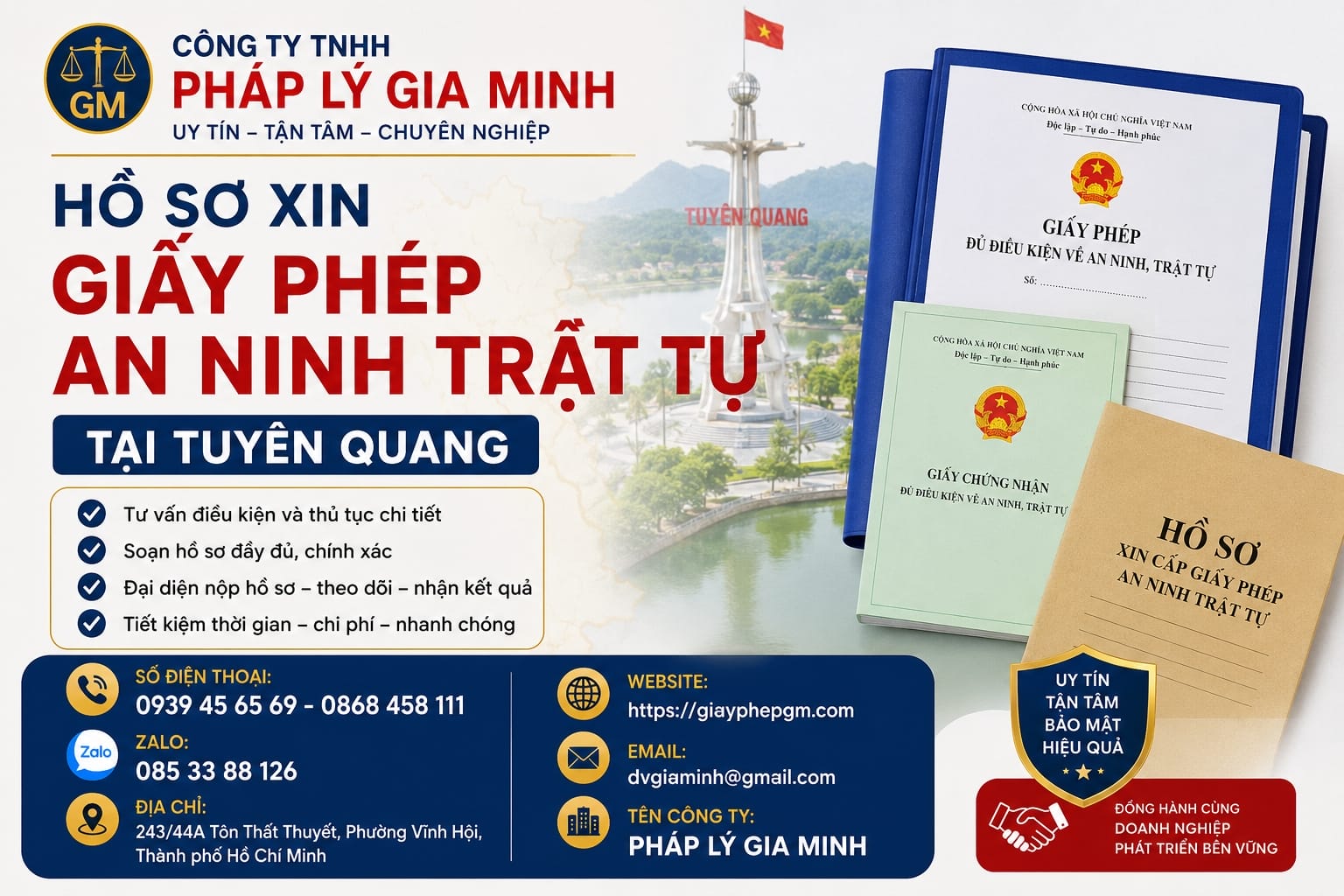 Hồ sơ xin giấy phép an ninh trật tự tại Tuyên Quang