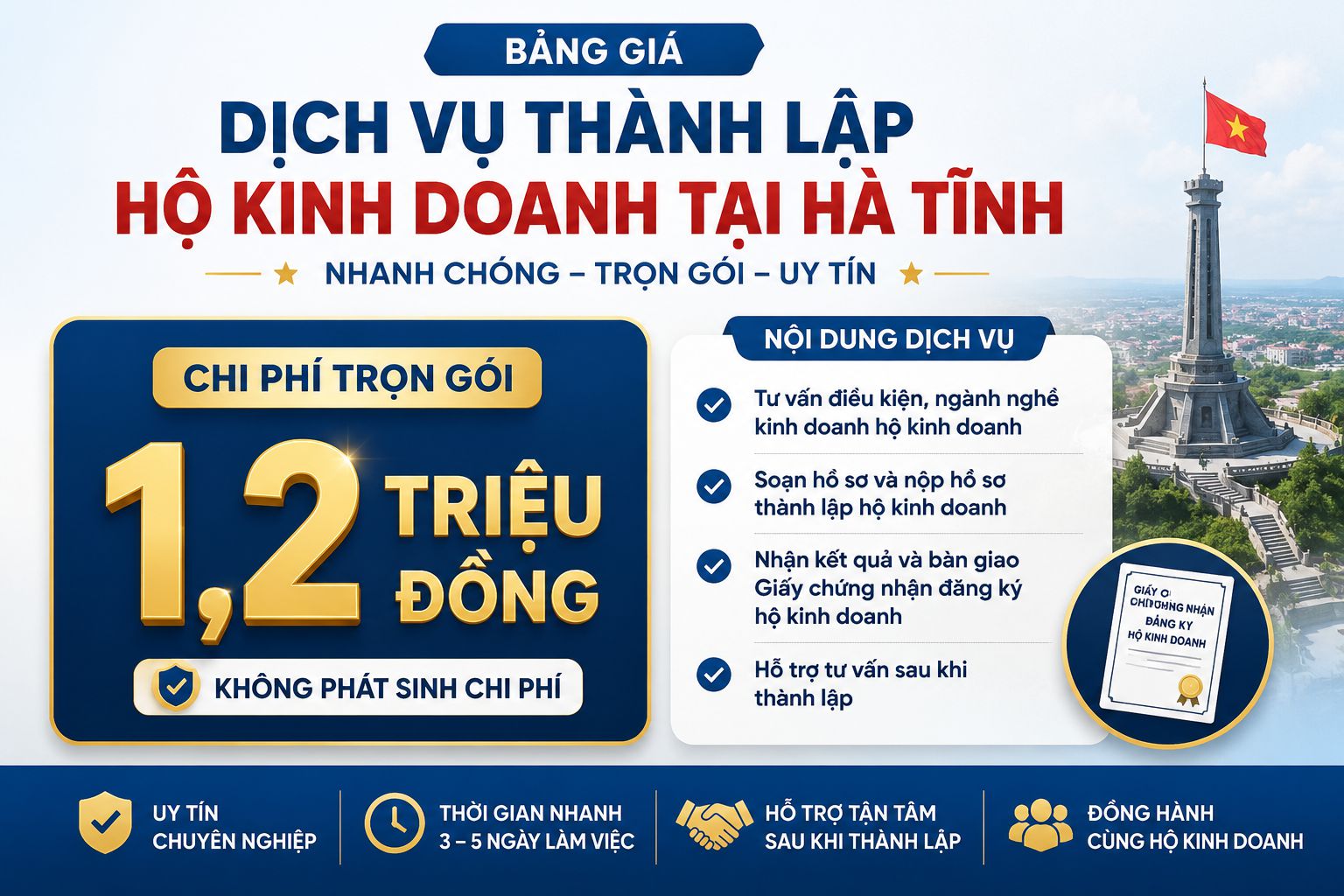 Dịch vụ thành lập hộ kinh doanh tại Hà Tĩnh