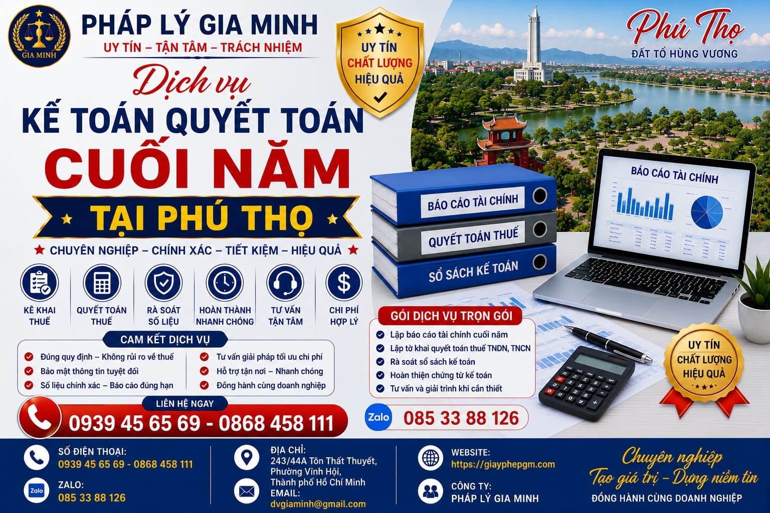 Dịch vụ làm báo cáo tài chính quyết toán năm tại Phú Thọ | Nhanh – Chính xác – Bảo mật 10 Kế toán quyết toán cuối năm tại Phú Thọ chuyên nghiệp
