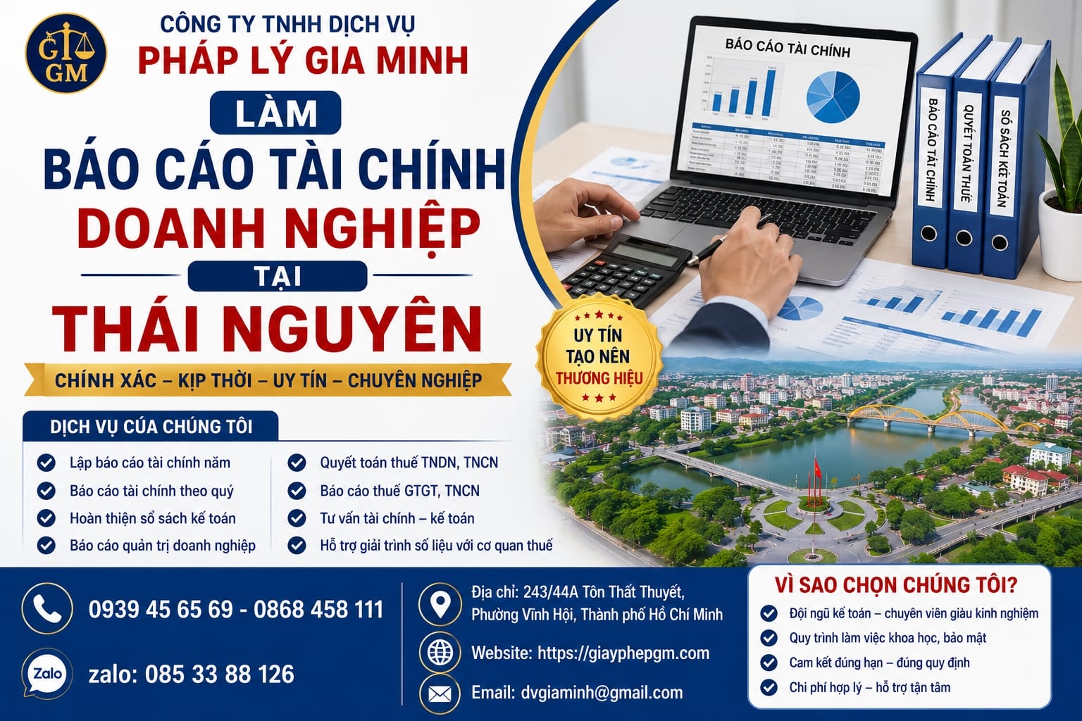 Làm báo cáo tài chính doanh nghiệp tại Thái Nguyên