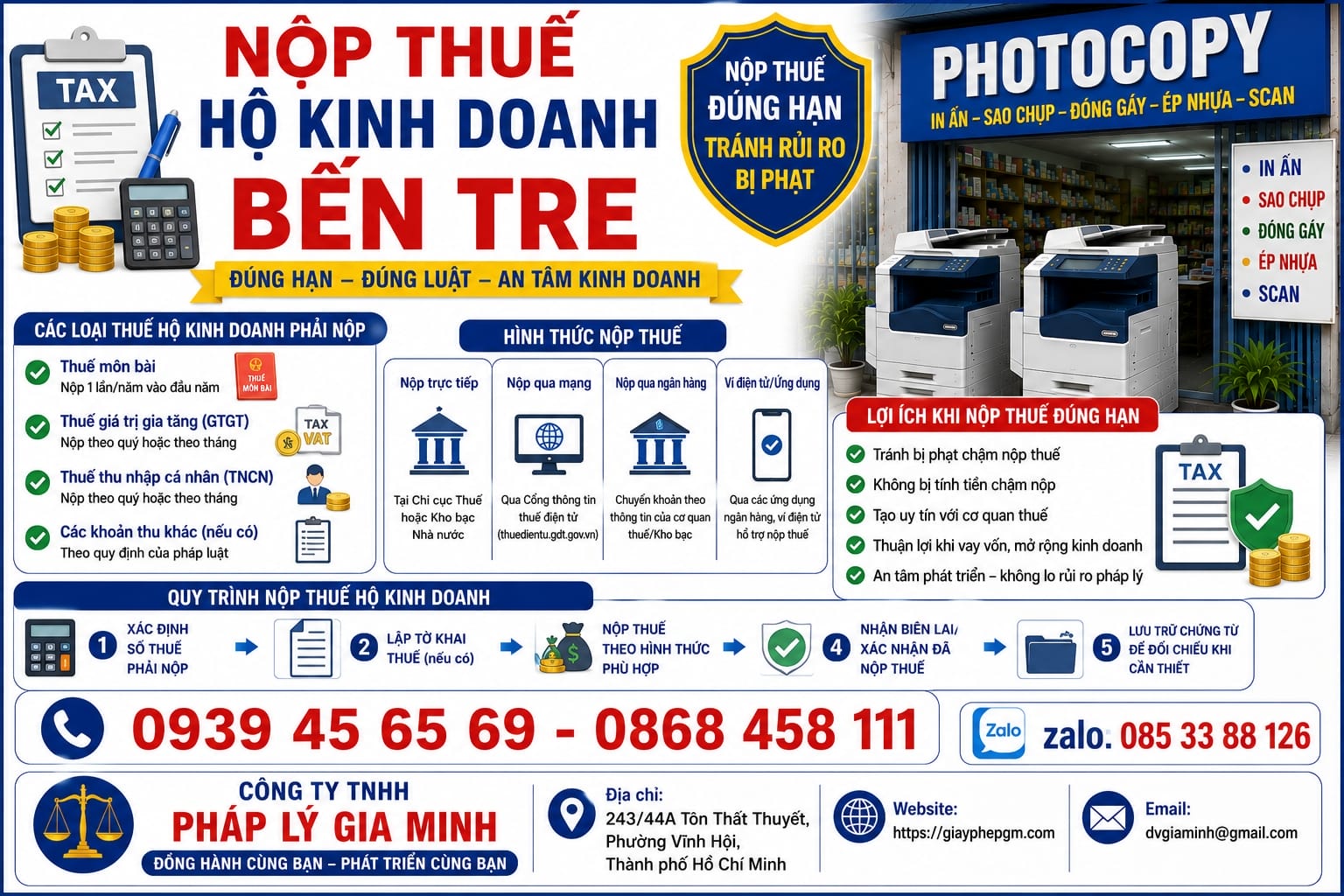 Báo cáo thuế hộ kinh doanh tại Bến Tre – Hướng dẫn chi tiết 2025 15 Nộp thuế hộ kinh doanh Bến Tre