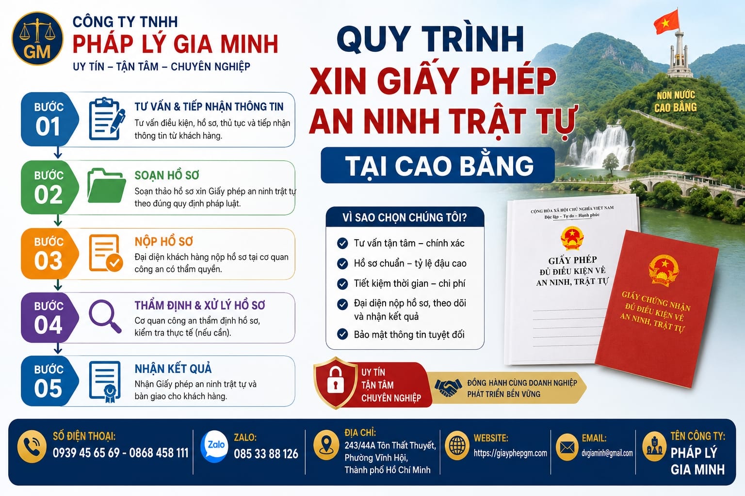 Quy trình xin giấy phép an ninh trật tự tại Cao Bằng