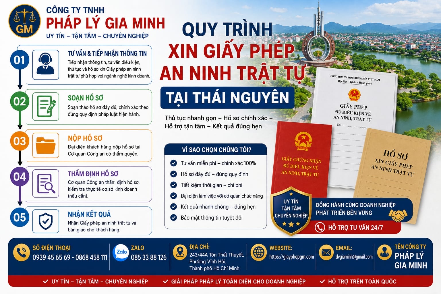 Thủ tục xin cấp giấy phép an ninh trật tự tại Thái Nguyên nhanh chóng và đúng quy định 2026 8 Quy trình xin giấy phép an ninh trật tự tại Thái Nguyên