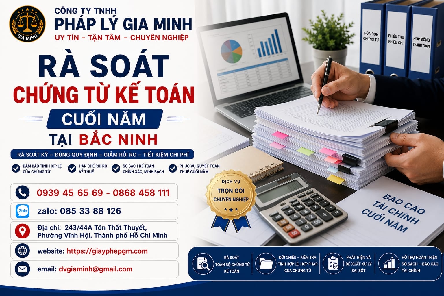 Nhận Làm Báo Cáo Tài Chính Quyết Toán Năm Giá Rẻ Tại Bắc Ninh 16 Rà soát chứng từ kế toán cuối năm tại Bắc Ninh