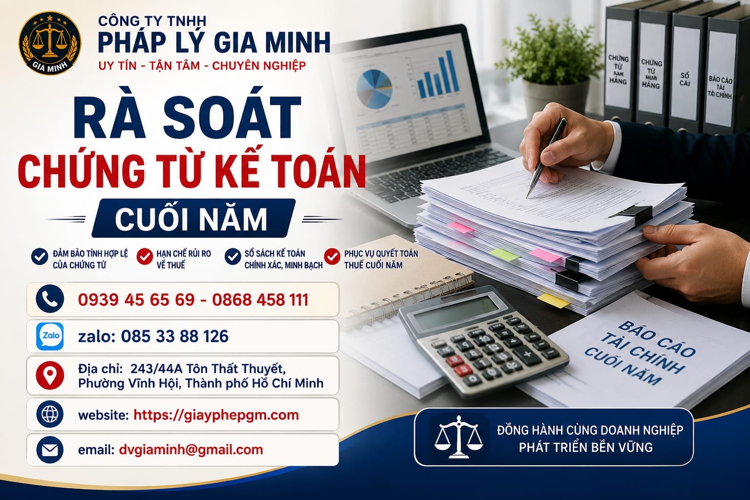 Dịch vụ làm báo cáo tài chính quyết toán năm tại Phú Thọ | Nhanh – Chính xác – Bảo mật 12 Rà soát chứng từ kế toán cuối năm tại Phú Thọ