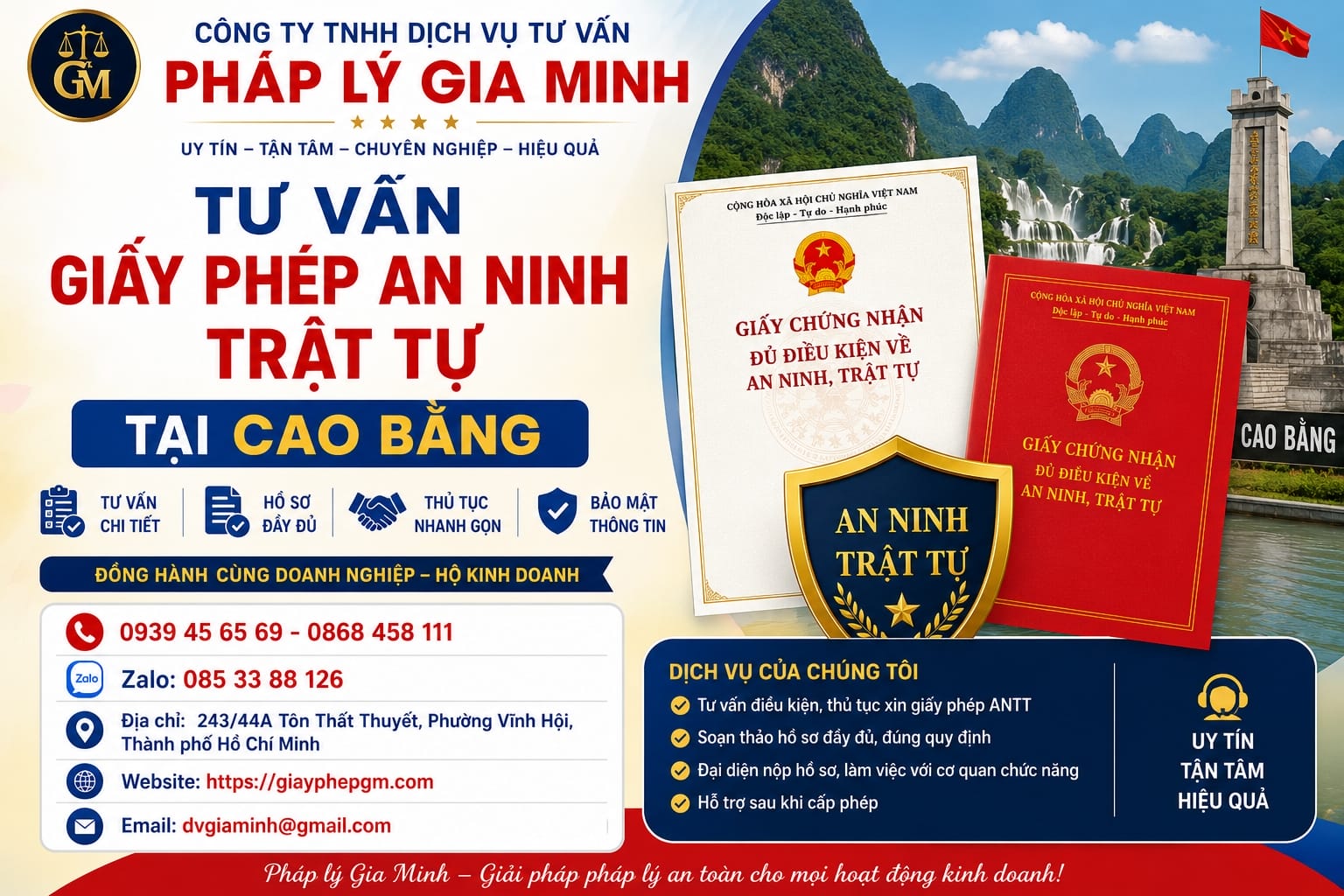 Tư vấn giấy phép an ninh trật tự tại Cao Bằng