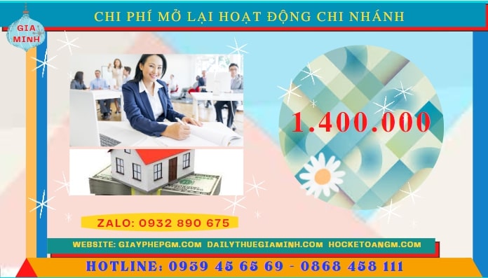 THỦ TỤC THÔNG BÁO MỞ LẠI HOẠT ĐỘNG CHI NHÁNH TẠI BẮC KẠN 5 Chi phí đăng ký hoạt động trở lại của của chi nhánh tại Bắc Kạn