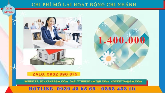 THỦ TỤC THÔNG BÁO MỞ LẠI HOẠT ĐỘNG CHI NHÁNH TẠI NINH BÌNH 5 Chi phí đăng ký hoạt động trở lại của của chi nhánh tại Ninh Bình