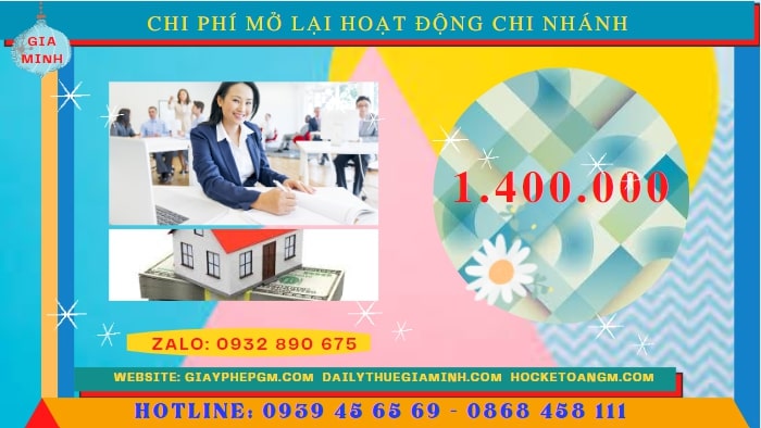 THỦ TỤC THÔNG BÁO MỞ LẠI HOẠT ĐỘNG CHI NHÁNH TẠI QUẢNG NGÃI 5 Chi phí đăng ký hoạt động trở lại của của chi nhánh tại Quảng Ngãi