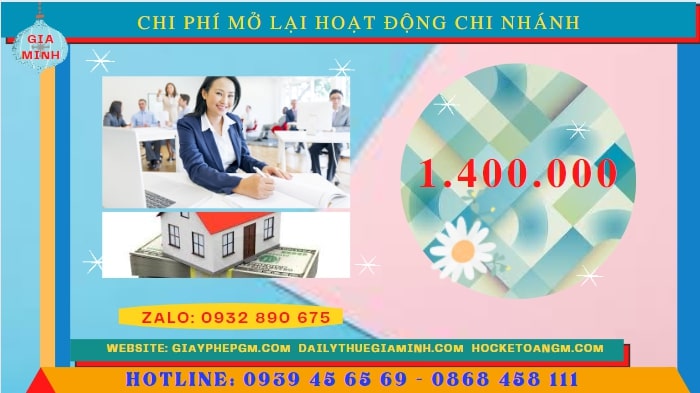 THỦ TỤC THÔNG BÁO MỞ LẠI HOẠT ĐỘNG CHI NHÁNH TẠI THÀNH PHỐ HƯNG YÊN 5 Chi phí đăng ký hoạt động trở lại của của chi nhánh tại Thành Phố Hưng Yên