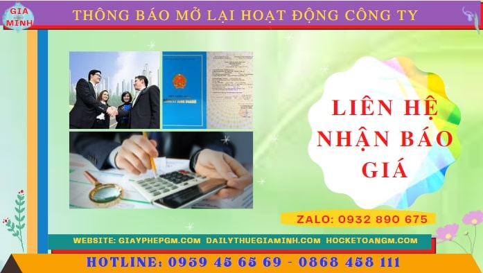 Chi phí đăng ký hoạt động trở lại của của công ty tại Bà Rịa Vũng Tàu