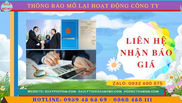 Chi phí đăng ký hoạt động trở lại của của công ty tại Bắc Kạn