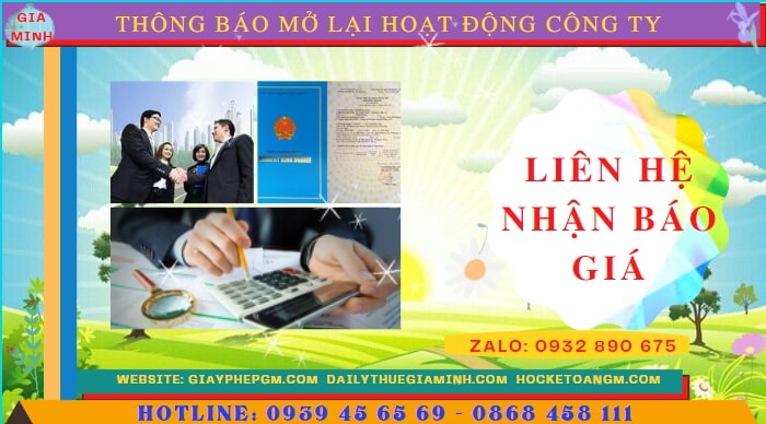 Chi phí đăng ký hoạt động trở lại của của công ty tại Bắc Ninh