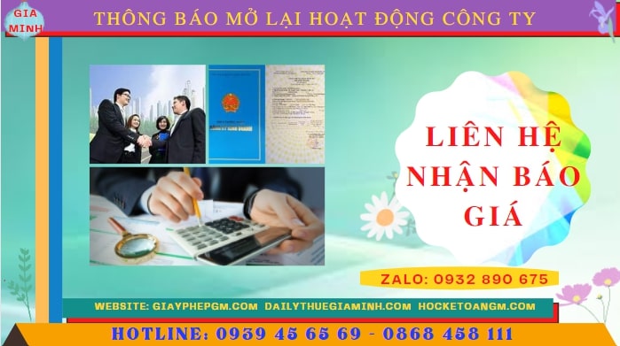 Chi phí đăng ký hoạt động trở lại của của công ty tại Bến Tre