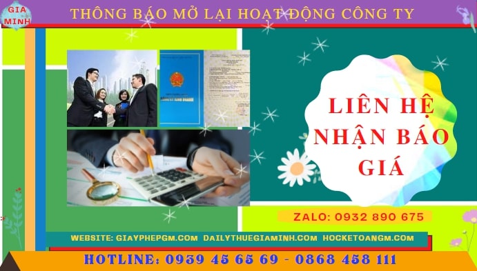 Chi phí đăng ký hoạt động trở lại của của công ty tại Cần Thơ