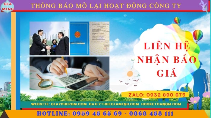 THỦ TỤC THÔNG BÁO MỞ LẠI HOẠT ĐỘNG CÔNG TY TẠI CAO BẰNG 5 Chi phí đăng ký hoạt động trở lại của của công ty tại Cao Bằng