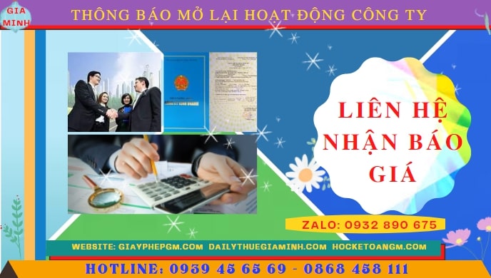Chi phí đăng ký hoạt động trở lại của của công ty tại Đà Nẵng