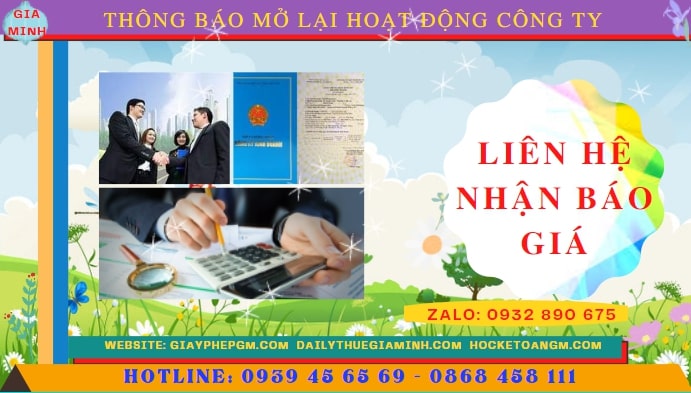 Chi phí đăng ký hoạt động trở lại của của công ty tại Điện Biên