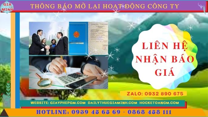 Thủ tục thông báo mở lại hoạt động công ty tại Hà Giang mới nhất 2025 5 Chi phí đăng ký hoạt động trở lại của của công ty tại Hà Giang